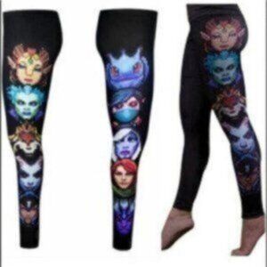 Welovefine Women's Black & Purple Dota 2 Hero Pixelated Leggings Size Large